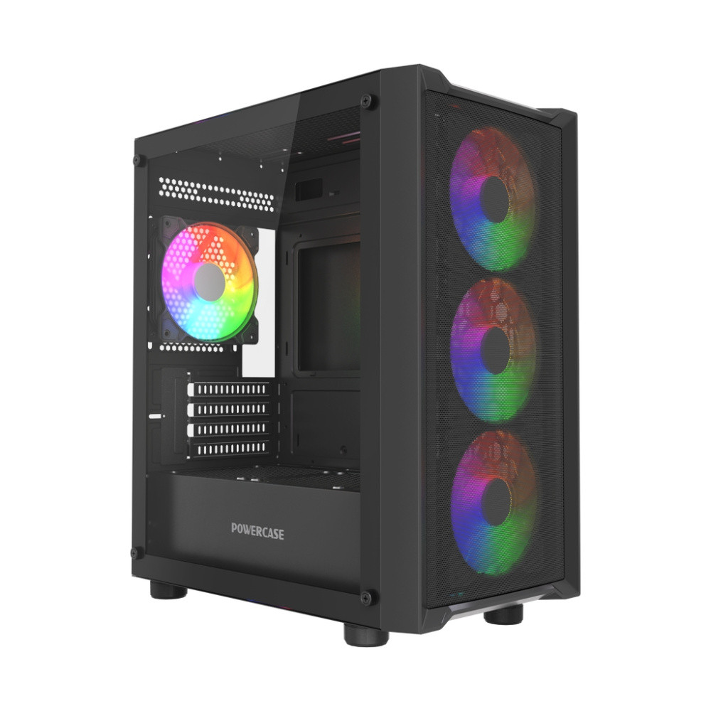 Компьютерный корпус Powercase Mistral Micro EM19 TG ARGB Black (CMMEM19B-A4)